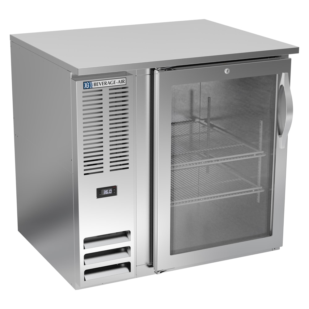 Beverage-Air BB36HC-G-S 36" Bar Refrigerator - 1 Swinging Glass Door, Stainless, 115v