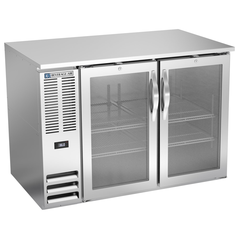 Beverage-Air BB48HC-FG-S 48" Bar Refrigerator - 2 Swinging Glass Doors, Stainless, 115v