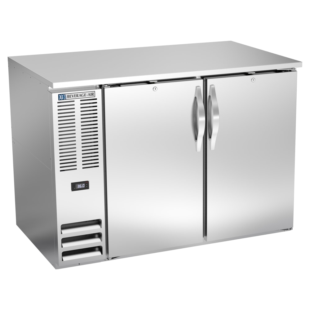 Beverage-Air BB48HC-F-S 48" Bar Refrigerator - 2 Swinging Solid Doors, Stainless, 115v