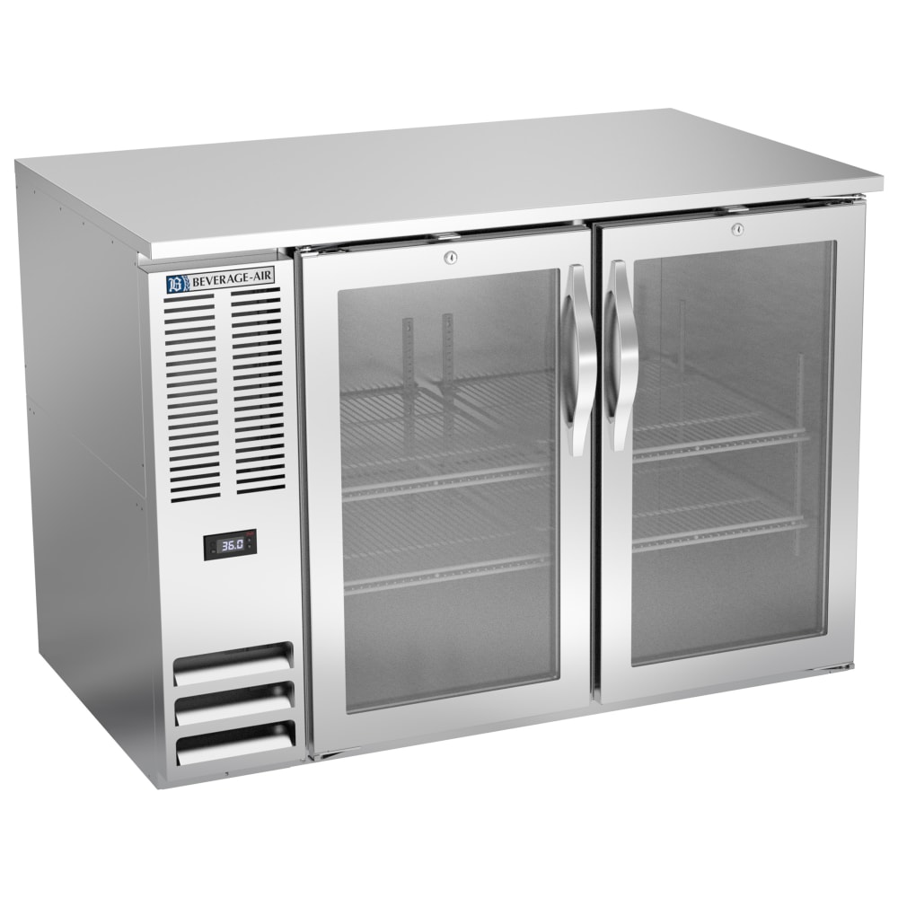 Beverage-Air BB48HC-G-S 48" Bar Refrigerator - 2 Swinging Glass Doors, Stainless, 115v