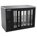 Beverage-Air BBN48HC-F-GS-PT-B 48" Bar Refrigerator - 4 Sliding Glass Doors, Black, 115v thumbnail 2