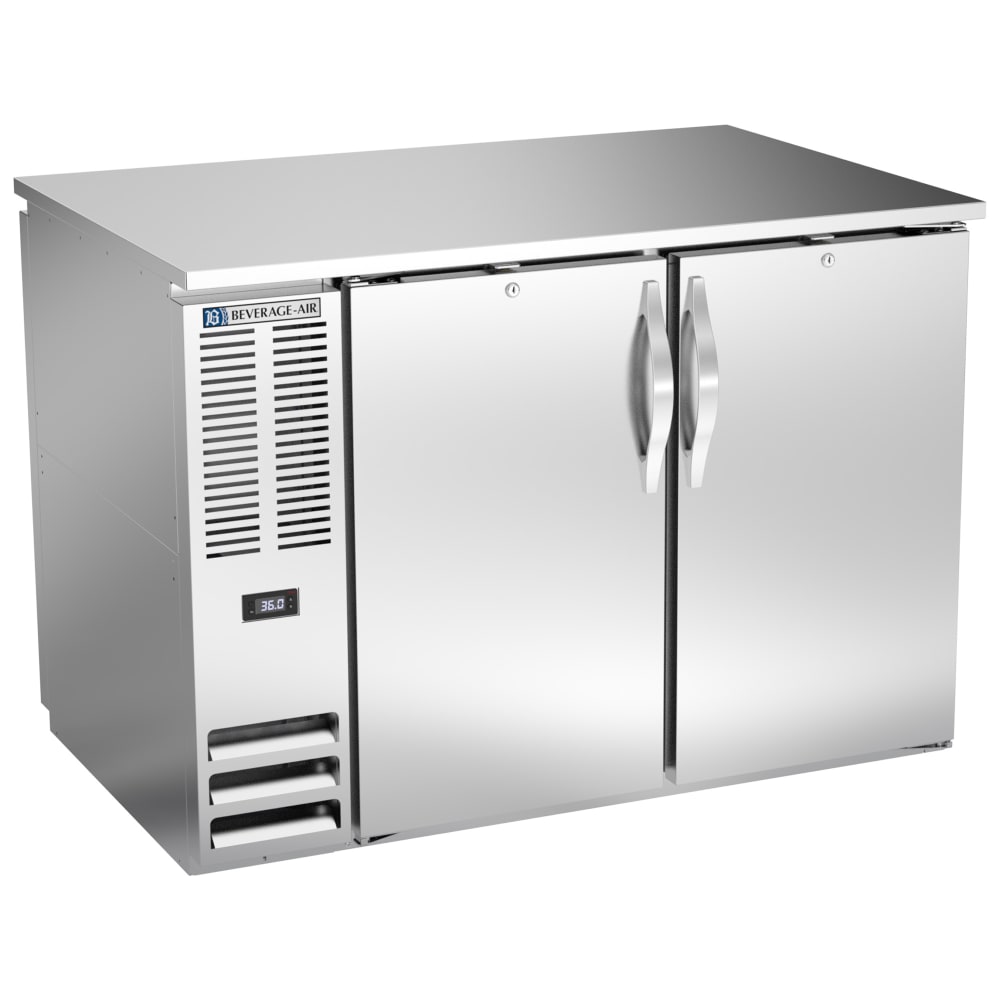 Beverage-Air BB48HC-PT-S 48" Bar Refrigerator - 4 Swinging Solid Doors, Stainless, 115v