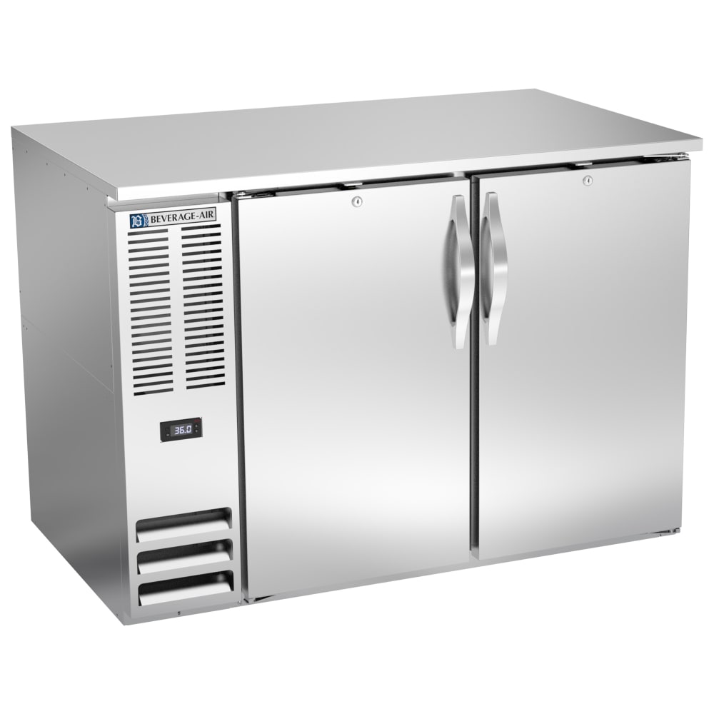 Beverage-Air BB48HC-S 48" Bar Refrigerator - 2 Swinging Solid Doors, Stainless, 115v