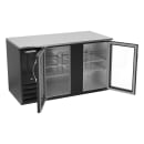 Beverage-Air BB58HC-G-B 59" Bar Refrigerator - 2 Swinging Glass Doors, Black, 115v thumbnail 2