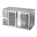 Beverage-Air BB58HC-G-S 59" Bar Refrigerator - 2 Swinging Glass Doors, Stainless, 115v thumbnail 3