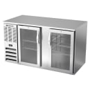 Beverage-Air BB58HC-FG-S 58" Bar Refrigerator - 2 Swinging Glass Doors, Stainless, 115v thumbnail 3