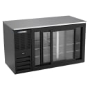 Beverage-Air BB58HC-F-GS-B 58" Bar Refrigerator - 2 Sliding Glass Doors, Black, 115v thumbnail 2