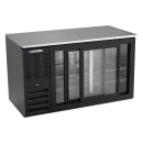 Beverage-Air BB58HC-GS-B 58" Bar Refrigerator - 2 Sliding Glass Doors, Black, 115v thumbnail 2