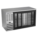 Beverage-Air BB58HC-GS-S 58" Bar Refrigerator - 2 Sliding Glass Doors, Stainless, 115v thumbnail 2