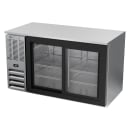 Beverage-Air BB58HC-GS-S 58" Bar Refrigerator - 2 Sliding Glass Doors, Stainless, 115v thumbnail 3