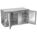 Beverage-Air BB58HC-S 58" Bar Refrigerator - 2 Swinging Solid Doors, Stainless, 115v thumbnail 2