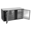 Beverage-Air BB68HC-B 69" Bar Refrigerator - 2 Swinging Solid Doors, Black, 115v thumbnail 2