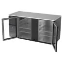 Beverage-Air BB68HC-FG-B 69" Bar Refrigerator - 2 Swinging Glass Doors, Black, 115v thumbnail 4