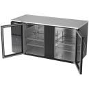 Beverage-Air BB68HC-G-B 69" Bar Refrigerator - 2 Swinging Glass Doors, Black, 115v thumbnail 4