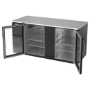 Beverage-Air BB68HC-FG-B 68" Bar Refrigerator - 2 Swinging Glass Doors, Black, 115v thumbnail 4