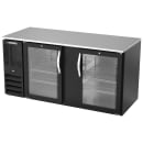 Beverage-Air BB68HC-G-B 68" Bar Refrigerator - 2 Swinging Glass Doors, Black, 115v thumbnail 3