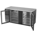 Beverage-Air BB68HC-G-B 68" Bar Refrigerator - 2 Swinging Glass Doors, Black, 115v thumbnail 4