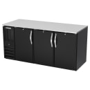 Beverage-Air BB72HC-B 72" Bar Refrigerator - 3 Swinging Solid Doors, Black, 115v thumbnail 3