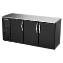 Beverage-Air BBN72HC-B 72" Bar Refrigerator - 3 Swinging Solid Doors, Black, 115v thumbnail 3