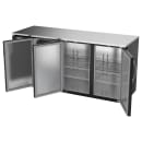 Beverage-Air BBN72HC-B 72" Bar Refrigerator - 3 Swinging Solid Doors, Black, 115v thumbnail 4