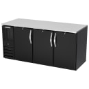 Beverage-Air BB72HC-F-B 72" Bar Refrigerator - 3 Swinging Solid Doors, Black, 115v thumbnail 3