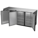 Beverage-Air BBN72HC-F-B 72" Bar Refrigerator - 3 Swinging Solid Doors, Black, 115v thumbnail 4