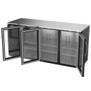 Beverage-Air BBN72HC-FG-B 72" Bar Refrigerator - 3 Swinging Glass Doors, Black, 115v thumbnail 4