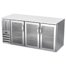 Beverage-Air BB72HC-FG-S 72" Bar Refrigerator - 3 Swinging Glass Doors, Stainless, 115v thumbnail 3