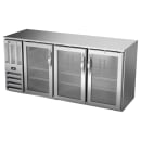 Beverage-Air BBN72HC-FG-S 72" Bar Refrigerator - 3 Swinging Glass Doors, Stainless, 115v thumbnail 3