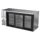 Beverage-Air BB72HC-F-GS-S 72" Bar Refrigerator - 3 Sliding Glass Doors, Stainless, 115v thumbnail 3