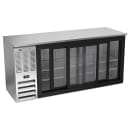 Beverage-Air BBN72HC-F-GS-S 72" Bar Refrigerator - 3 Sliding Glass Doors, Stainless, 115v thumbnail 2