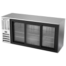 Beverage-Air BBN72HC-F-GS-S 72" Bar Refrigerator - 3 Sliding Glass Doors, Stainless, 115v thumbnail 3