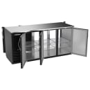 Beverage-Air BBN72HC-F-PT-B 72" Bar Refrigerator - 6 Swinging Solid Doors, Black, 115v thumbnail 2