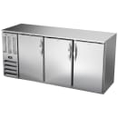 Beverage-Air BBN72HC-F-S 72" Bar Refrigerator - 3 Swinging Solid Doors, Stainless, 115v thumbnail 3