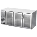 Beverage-Air BB72HC-G-S 72" Bar Refrigerator - 3 Swinging Glass Doors, Stainless, 115v thumbnail 3