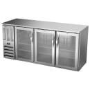Beverage-Air BBN72HC-G-S 72" Bar Refrigerator - 3 Swinging Glass Doors, Stainless, 115v thumbnail 3
