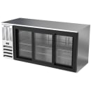 Beverage-Air BB72HC-GS-S 72" Bar Refrigerator - 3 Sliding Glass Doors, Stainless, 115v thumbnail 3