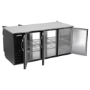 Beverage-Air BB72HC-PT-B 72" Bar Refrigerator - 6 Swinging Solid Doors, Black, 115v thumbnail 2
