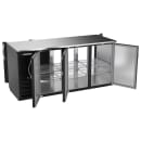 Beverage-Air BBN72HC-PT-B 72" Bar Refrigerator - 6 Swinging Solid Doors, Black, 115v thumbnail 2