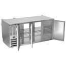 Beverage-Air BB72HC-PT-S 72" Bar Refrigerator - 6 Swinging Solid Doors, Stainless, 115v thumbnail 2