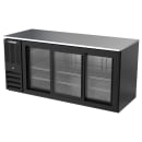 Beverage-Air BB72HC-F-GS-B 72" Bar Refrigerator - 3 Sliding Glass Doors, Black, 115v thumbnail 3