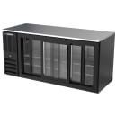 Beverage-Air BB72HC-F-GS-B 72" Bar Refrigerator - 3 Sliding Glass Doors, Black, 115v thumbnail 4