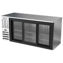 Beverage-Air BB72HC-F-GS-S 72" Bar Refrigerator - 3 Sliding Glass Doors, Stainless, 115v thumbnail 3