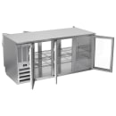 Beverage-Air BB72HC-G-PT-S 72" Pass Thru Bar Refrigerator - 6 Swinging Glass Doors, Stainless, 115v thumbnail 2