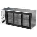 Beverage-Air BB72HC-GS-S 72" Bar Refrigerator - 3 Sliding Glass Doors, Stainless, 115v thumbnail 3
