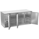 Beverage-Air BB72HC-S 72" Bar Refrigerator - 3 Swinging Solid Doors, Stainless, 115v thumbnail 2