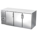 Beverage-Air BB72HC-S 72" Bar Refrigerator - 3 Swinging Solid Doors, Stainless, 115v thumbnail 3