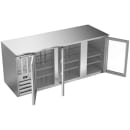 Beverage-Air BB78HC-FG-S 72" Bar Refrigerator - 3 Swinging Glass Doors, Stainless, 115v thumbnail 2