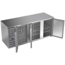 Beverage-Air BB78HC-F-S 79" Bar Refrigerator - 3 Swinging Solid Doors, Stainless, 115v thumbnail 2