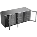 Beverage-Air BB78HC-G-B 79" Bar Refrigerator - 3 Swinging Glass Doors, Black, 115v thumbnail 2